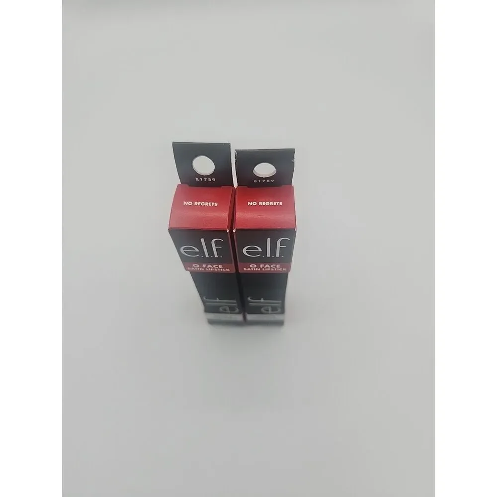 E.l.f O Face Satin Lipstick 0.13 Oz Lipstick 81789 No Regrets Lot Of 2pc